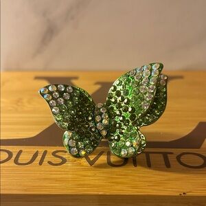 Green Crystal Butterfly Ring